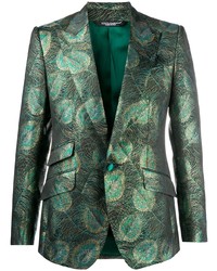 Blazer imprimé vert foncé Dolce & Gabbana
