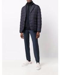 Blazer matelassé bleu marine Z Zegna