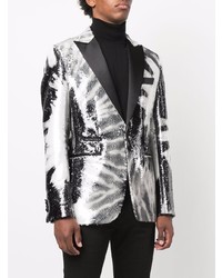 Blazer pailleté imprimé tie-dye noir Philipp Plein