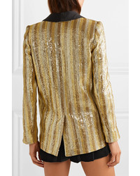 Blazer pailleté orné doré Alice + Olivia