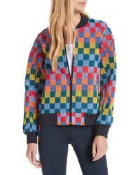 Blouson aviateur à carreaux multicolore