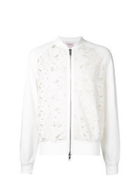 Blouson aviateur à fleurs blanc