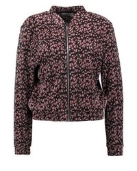 Blouson aviateur à fleurs marron foncé Pieces