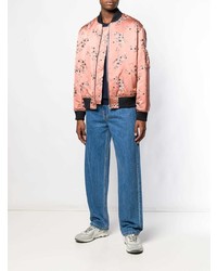 Blouson aviateur à fleurs rose Kenzo