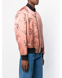 Blouson aviateur à fleurs rose Kenzo