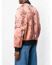 Blouson aviateur à fleurs rose Kenzo