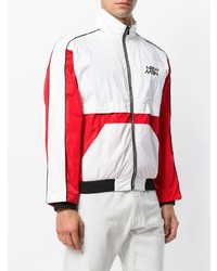 Blouson aviateur blanc et rouge Andrea Crews