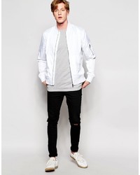 Blouson aviateur blanc Jack and Jones