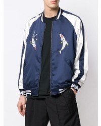 Blouson aviateur bleu marine et blanc Perks And Mini