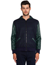 Blouson aviateur bleu marine et vert