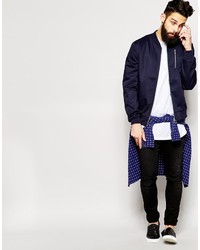 Blouson aviateur bleu marine Asos