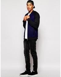 Blouson aviateur bleu marine Asos