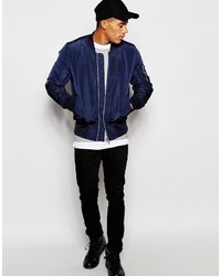 Blouson aviateur bleu marine Asos