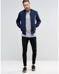 Blouson aviateur bleu marine Asos