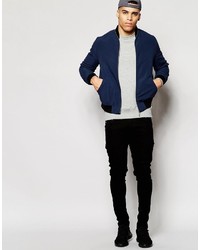 Blouson aviateur bleu marine Asos