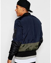 Blouson aviateur bleu marine Asos