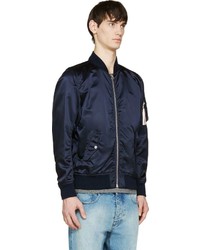 Blouson aviateur bleu marine Kitsune