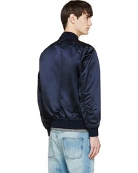 Blouson aviateur bleu marine Kitsune