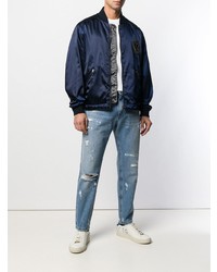 Blouson aviateur bleu marine Dolce & Gabbana