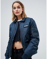 Blouson aviateur bleu marine Schott