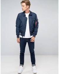 Blouson aviateur bleu Alpha Industries