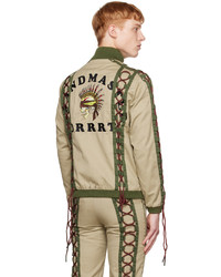 Blouson aviateur brodé beige Youths in Balaclava