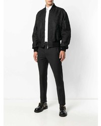 Blouson aviateur brodé noir Versace