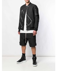 Blouson aviateur brodé noir Rick Owens