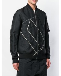 Blouson aviateur brodé noir Rick Owens