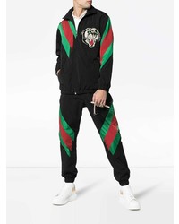 Blouson aviateur brodé noir Gucci