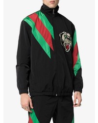 Blouson aviateur brodé noir Gucci