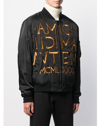 Blouson aviateur brodé noir Moschino