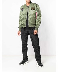 Blouson aviateur brodé olive Alpha Industries