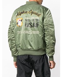 Blouson aviateur brodé olive Alpha Industries