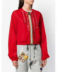 Blouson aviateur brodé rouge Dsquared2