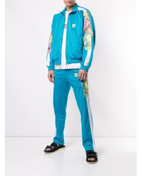 Blouson aviateur brodé turquoise Doublet