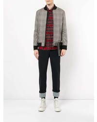 Blouson aviateur écossais gris Loveless