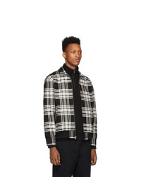 Blouson aviateur écossais noir et blanc Noah NYC