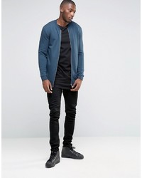 Blouson aviateur en coton bleu marine Asos