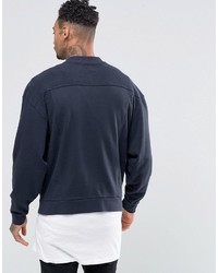 Blouson aviateur en coton bleu marine Asos