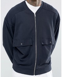 Blouson aviateur en coton bleu marine Asos