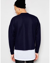 Blouson aviateur en coton bleu marine Asos