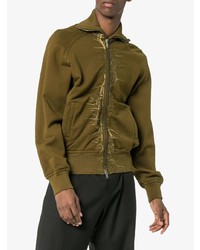 Blouson aviateur en coton brodé olive Haider Ackermann