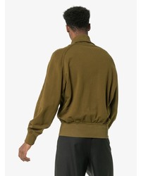 Blouson aviateur en coton brodé olive Haider Ackermann