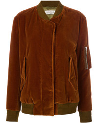 Blouson aviateur en coton marron