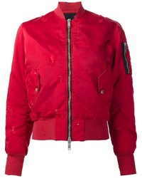 Blouson aviateur en coton rouge