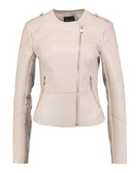 Blouson aviateur en cuir beige GUESS