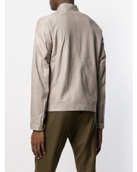 Blouson aviateur en cuir beige Salvatore Santoro