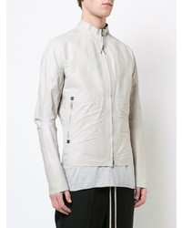 Blouson aviateur en cuir blanc Isaac Sellam Experience