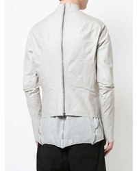 Blouson aviateur en cuir blanc Isaac Sellam Experience